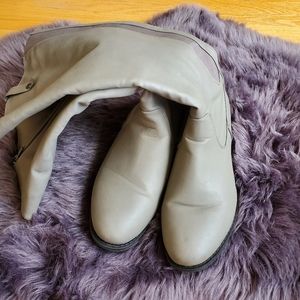 Grey Calf Boots Wide Width